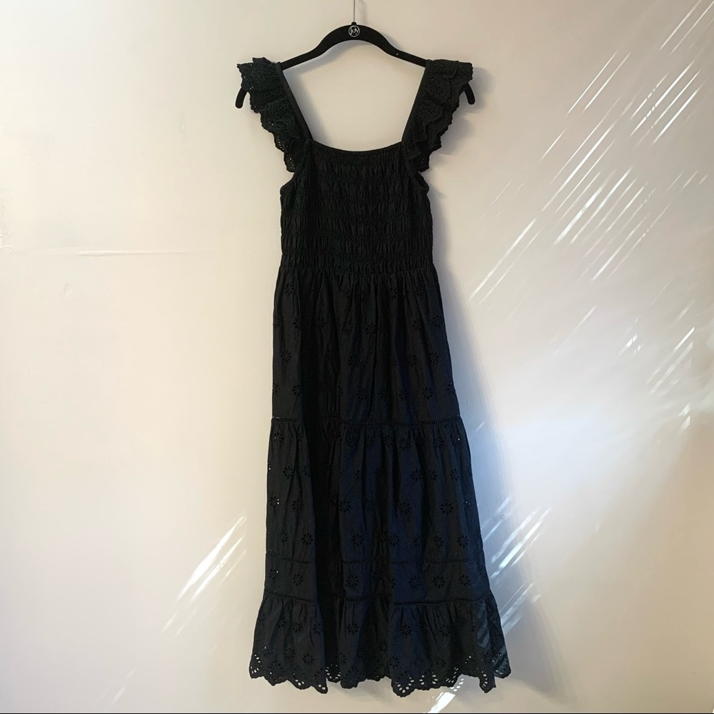 & Other Stories Embroidered Sleeveless Midi Dress